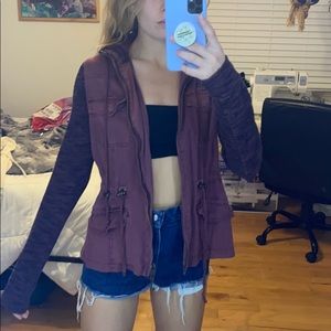 Burgundy utility jacket